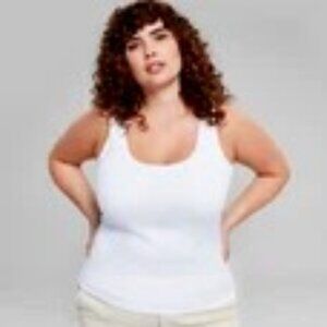 And Now This Plus Size Scoop-Neck Sleeveless Top White